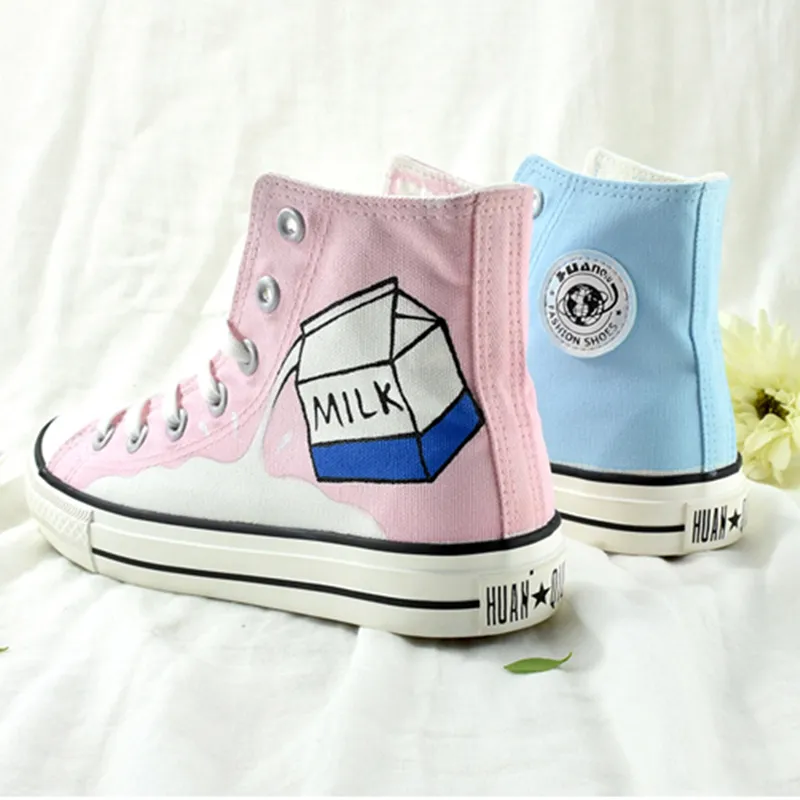 Bicolor Milk Hand-painted Shoes AD11023