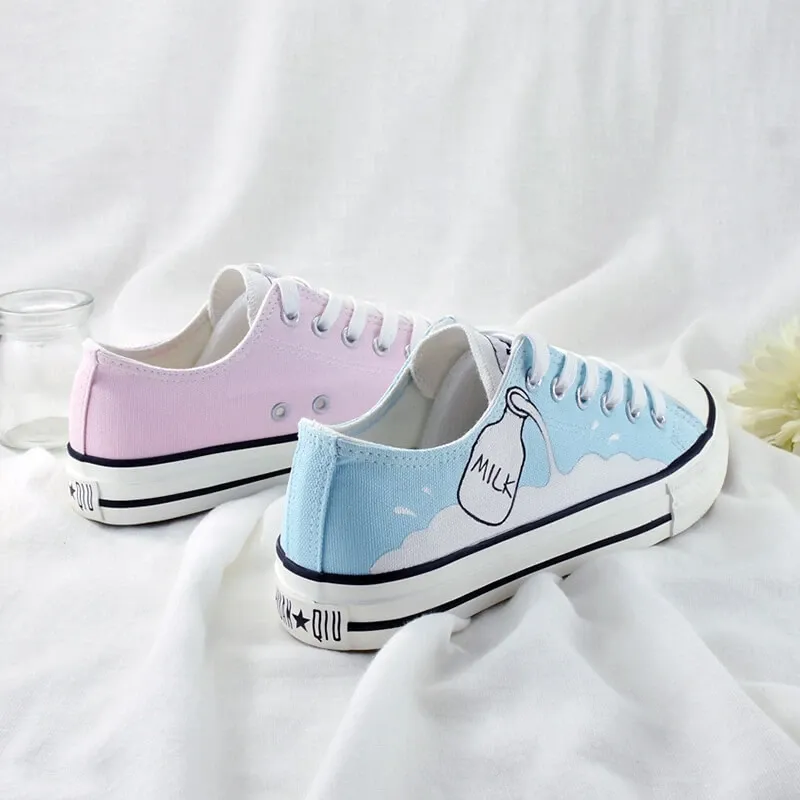 Bicolor Milk Hand-painted Shoes AD11023