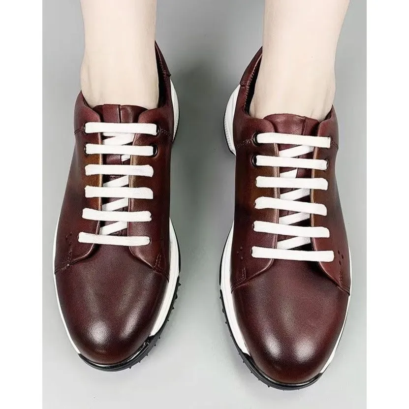 Elegant Leather Lace-Up Oxford Men's Casual Shoes