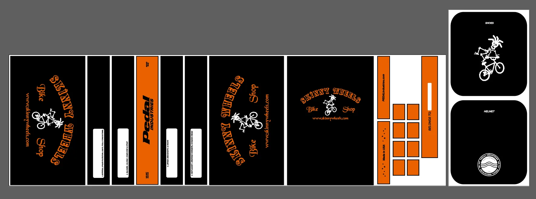 Skinny Wheels Bike Shop 2022 RACEDAY BAG™ Black Orange