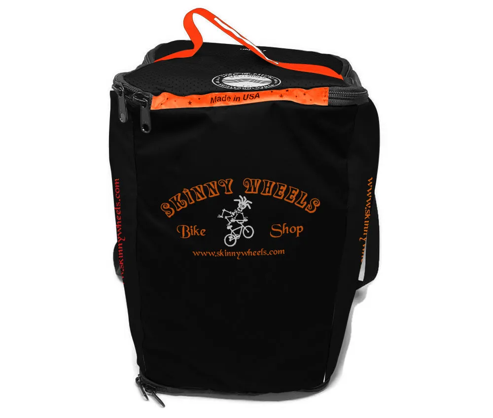 Skinny Wheels Bike Shop 2022 RACEDAY BAG™ Black Orange
